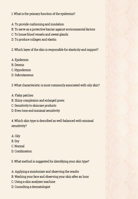 The Skin Care Bible - Quiz